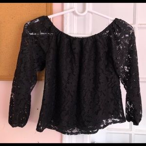 Off the shoulder black top